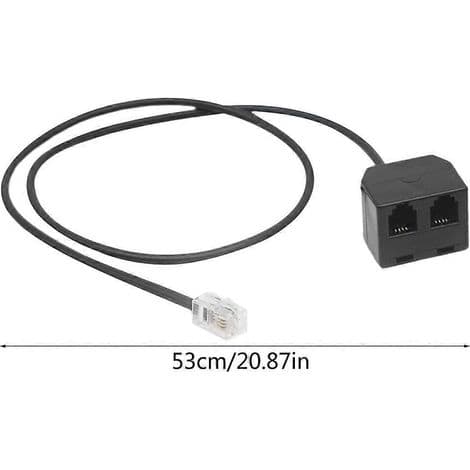 RJ9 hane till 2 hona 4P4C adapter splitter och förlängningskabel