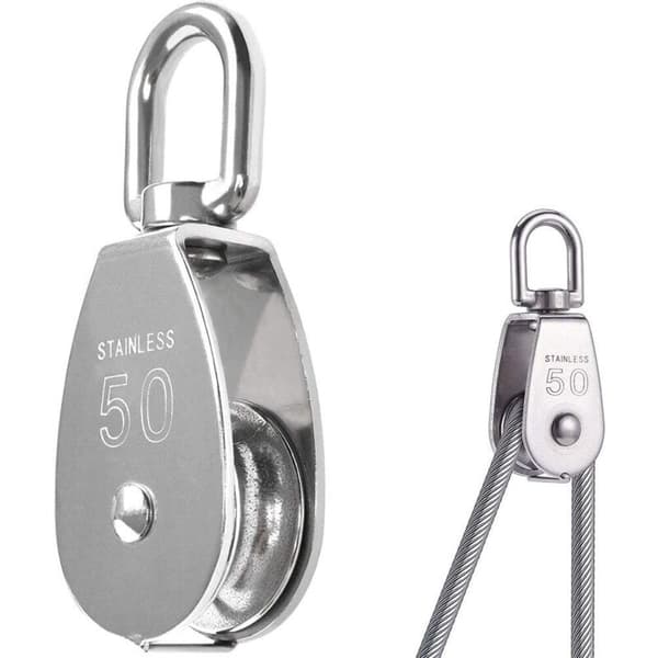 Drejeskive med et hjul, 304 rustfrit stål, M50, 400 kg bæreevne - sølv - INHHUB