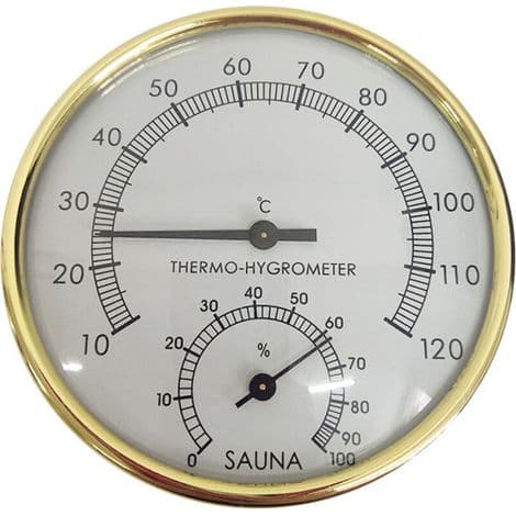 Väggmonterad termo-hygrometer för inomhuspooler, bad, badrum och bastur