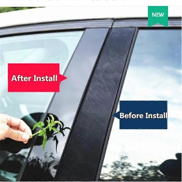 För Jeep Cherokee KL 2014-2019 2020 2022 2023 Blank Pianolack Svart Bil Dörr Fönster Stolpe Center Post Trim Dekaler Auto Styling