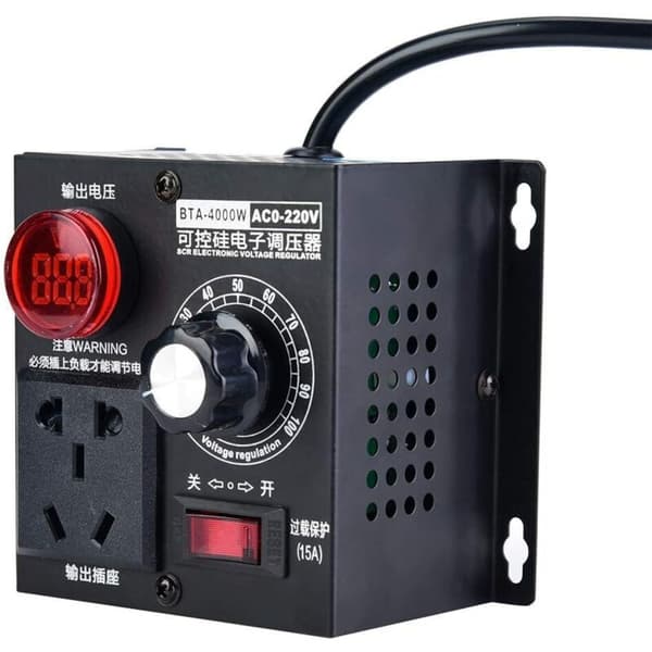 Dimmer, AC 220V 9A 4000W SCR spenningsregulator motor viftehastighetskontroller -INHHUB