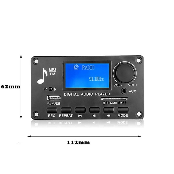 LCD Skærm Mp3 Dekoder Board Modul Bil Strømforstærker Board Audio Musikafspiller