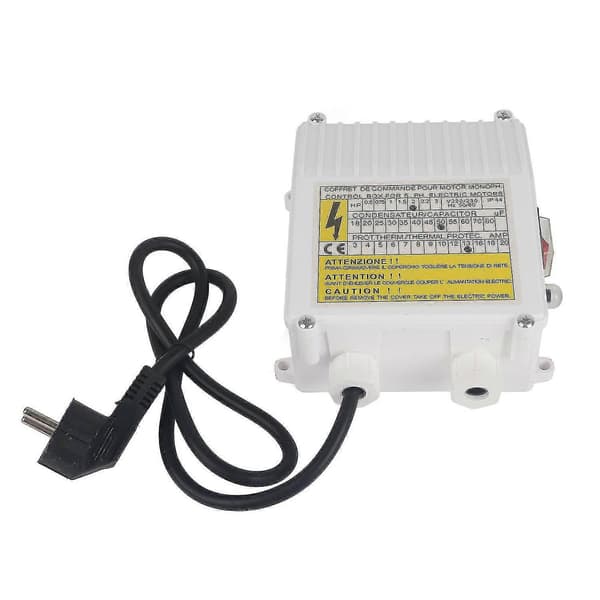 1.5KW 2HP Dypbrønnspumpekontrollboks Termisk beskyttelse EU 220V Plugg