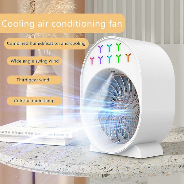 Lille klimaanlægsventilator, husholdningsventilator, kontorvandventilator, skrivebordsminiventilator til kollegieværelse, style1