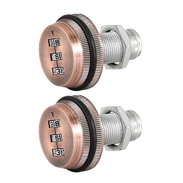 2 st Mekaniska Kodlås i Zink-Legering Koppar Röd 30mm