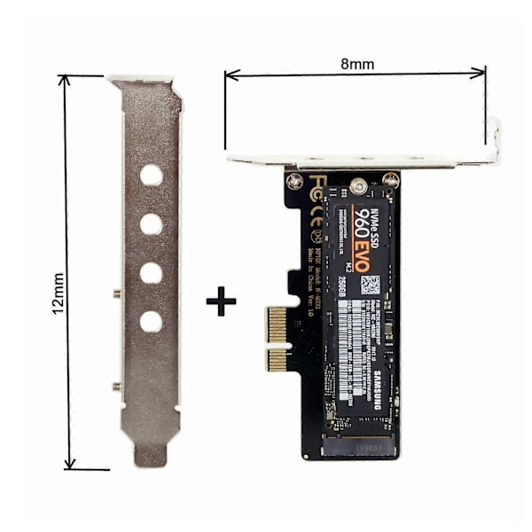 PCI-E 3.0 x1 Lane till M.2 M-Key SSD Nvme AHCI PCI Express Adapterkort PCIE SSD X