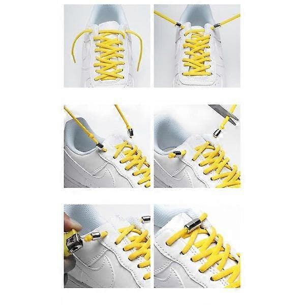 Elastiske skolisser uten knyting - One size - Gul