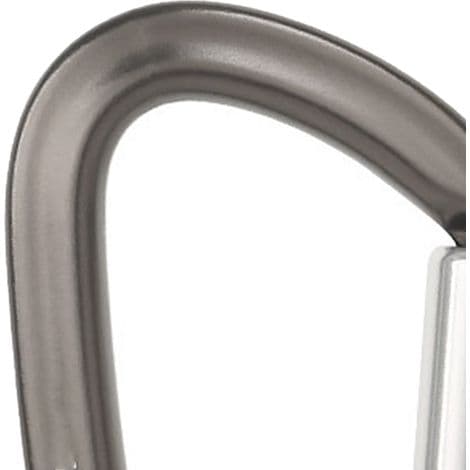 Klättersäkerhetskarbinhake, aluminiumlegering, D-formad, för hängmatta och nyckelring, grå kropp, silverfärgad skaft, snabbkoppling