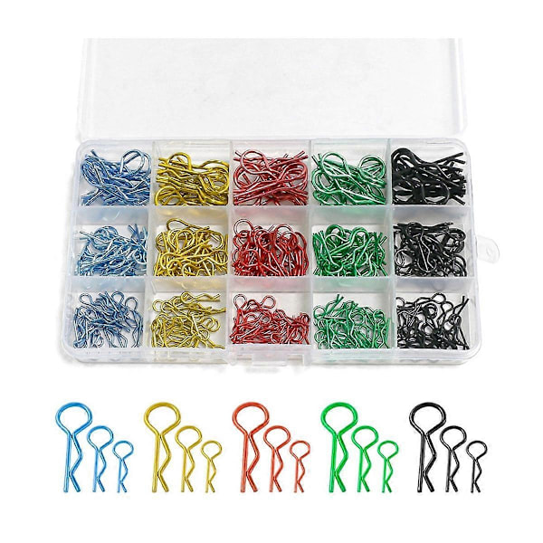 260 st 1/8 1/10 1/16 RC Bil Kaross R Clips Karossfäste Metall Kaross Clip Pin Lastbilsleksakstillbehör