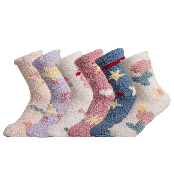 Dame søde sokker vinter varme fluffy sokker fortykkede bløde hjemmesokker dame julegave seng sokker-jbk