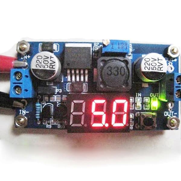 Buck Step-Down LM2596 Strömomvandlare Modul DC 2.5-40V till 1.25-37V Voltmeter