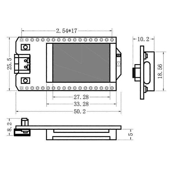 H ELTEC AUTOMATION 868-915MHz SX1262 ESP32 LoRa 0.96 Tum Blå OLED-Display WIFI Lora 32 V3 Utveckling