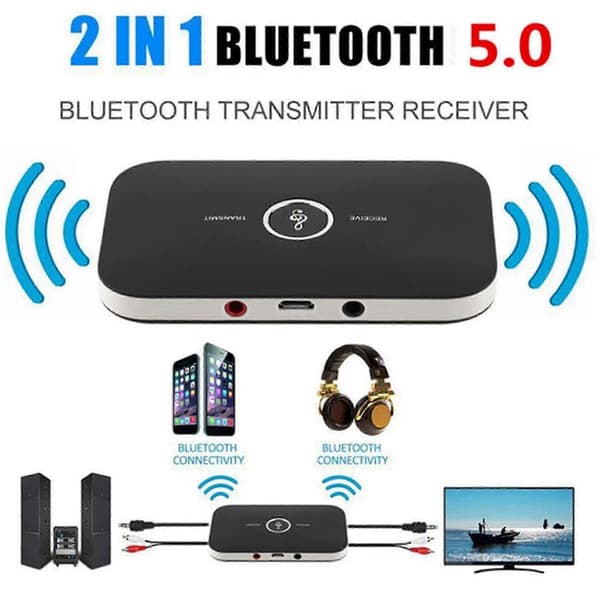 2-i-1 Bluetooth-adapter for TV-stereo og trådløs lydstrømming