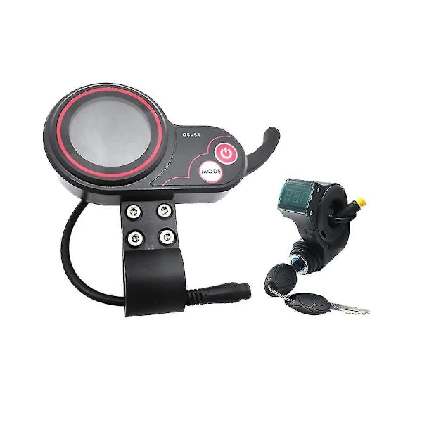 Qs-s4 72v Tommelfingergas LCD Display Meter+3pin Tændingslås Nøgle Kun Til Zero 11x Elektrisk Scooter 6pin Display