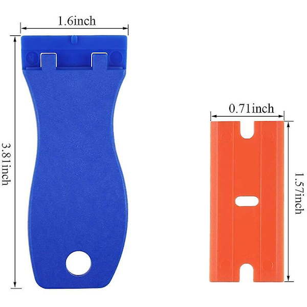 Skrape, Glasskrape Keramisk Plate Skrape med 10 Plastskraper, for å fjerne etiketter, lim, maling, klistremerker og klistremerker, B
