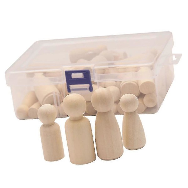 50 stycken Mini Träfigurer Barn DIY Graffiti Träfigur Hantverk Leksaker-Bra