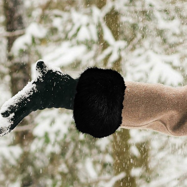 2 stk. Varme Håndleddsvarmere Vinter Håndleddsbånd Fluffy Håndleddsbånd Fuzzy Håndleddsvarmere for Kvinner