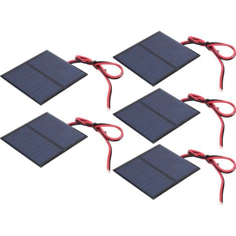 Poly-krystallinske solpaneler 5.5V 0.6W med 30 cm kabler til batterioplader