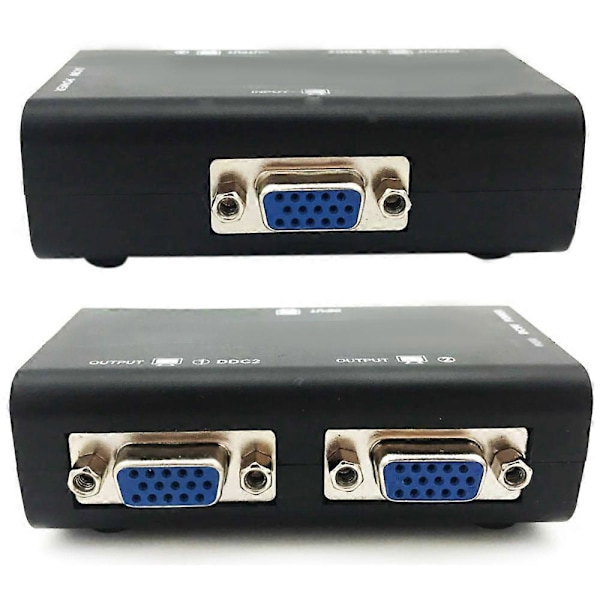 1 PC till 2 Skärmar 2 Portar VGA SVGA Video LCD Splitter Box Adapter för PC TV