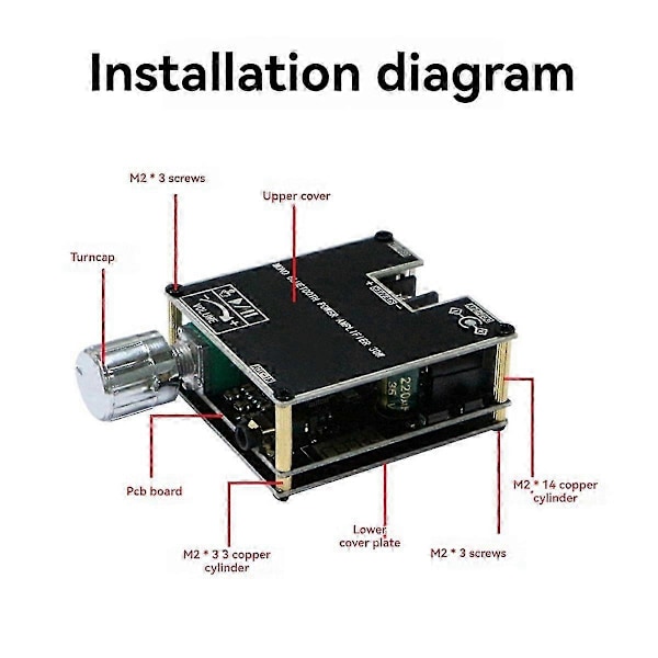 -301B Bluetooth-forsterkerkort Enkeltlyd 30W Bluetooth lydforsterkermodul Hjemmevideo