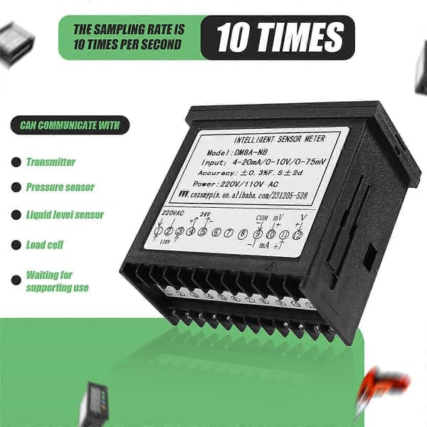 Digital Sensormätare Multifunktionell Intelligent LED-display 0-75Mv/4-20Ma/0-10V Ingång