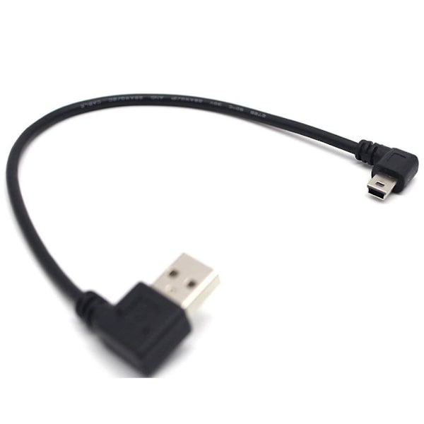 USB B-tyyppi Mini 5-napainen uros oikea/vasen kulma 90 astetta USB 2.0 uros kaapeli 30cm