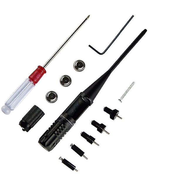 1 Set Justerbara Adaptrar Gevärs Röd Laser Bore Sighter Kollimator Kit Med Låda Boris