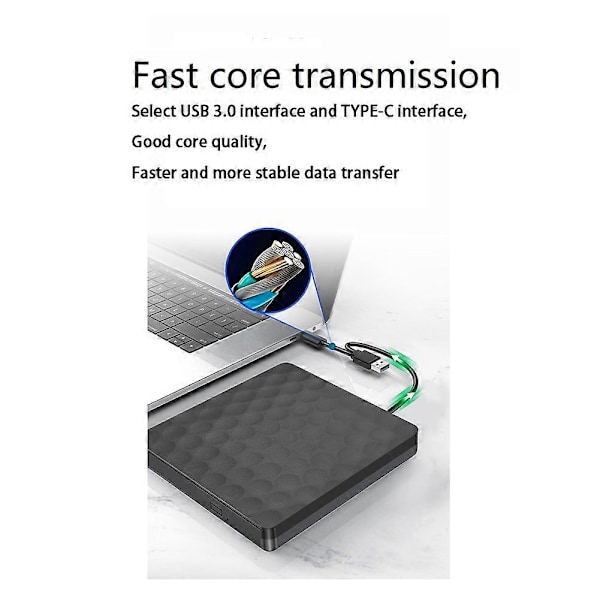 USB3.0 Ulkoinen Kannettava Blu-Ray-tallennin TYPE-C DVD-poltin Kannettava Blu-Ray-asema Tukee 3D 25G 50G