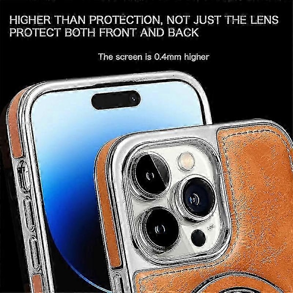 Luksuriøst Skinn Usynlig Stativ Telefondeksel For Iphone Case15/14/13 Pro Max