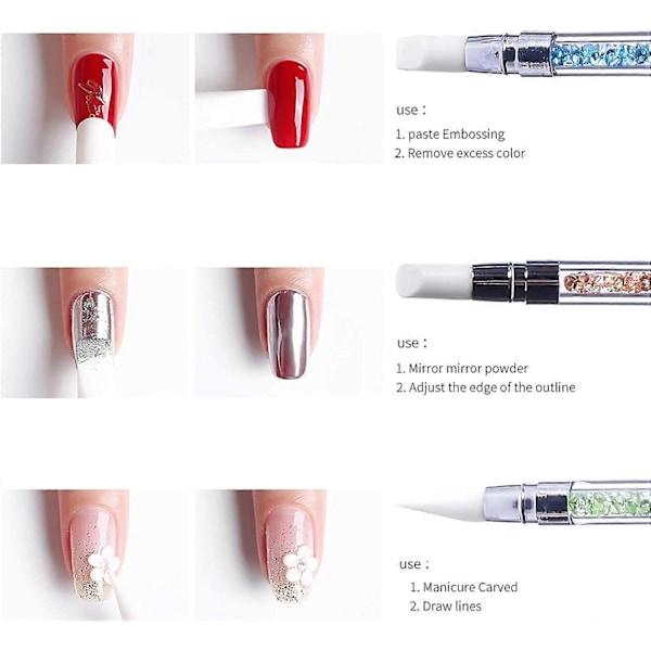 5 stk. Silikone Neglekunst Pen