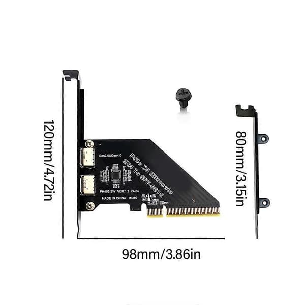 PCIE 4.0X8 PCIExpress X8 til Oculink Ekstern SFF-8612 SFF-8611 Host Adapter