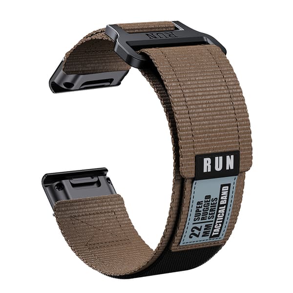 Garmin Fenix 8 Nylonvevd Rem Brun 22 mm