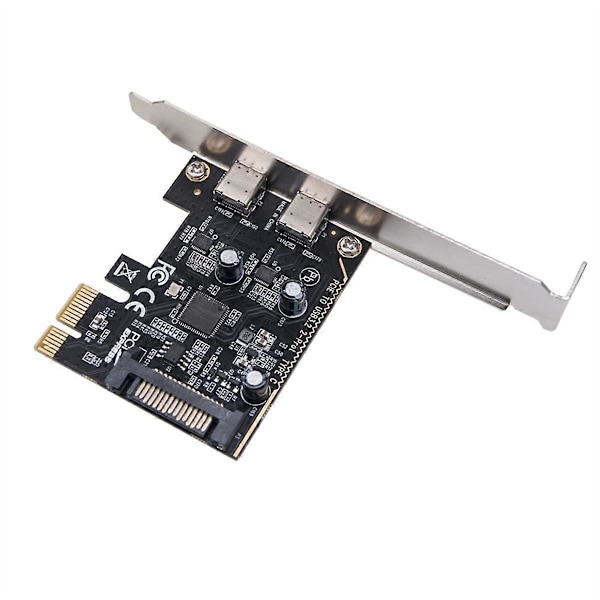 PCIE-kortti kahdella Type-C-liittimellä, PCI-E X1 - 2-porttinen TYPE-C USB 3.2 GEN1 5Gbps muuntokortti ASM104