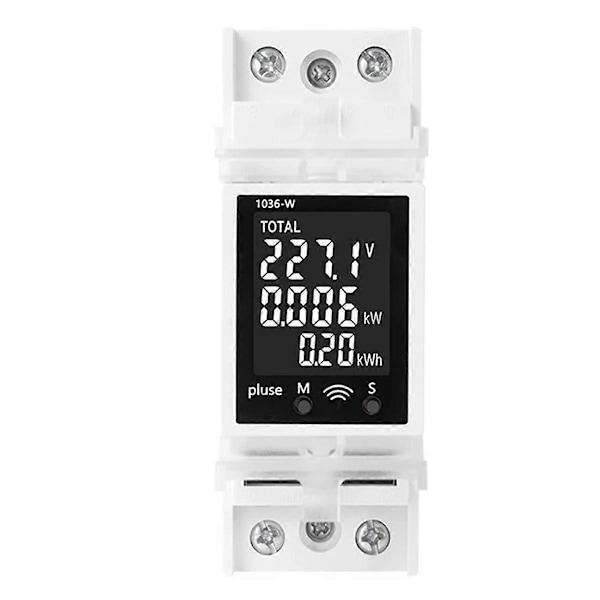 Tuya AC Digital Display Ström- och Spänningsmätare Multifunktionell DIN-skena Effektfaktor Digital Voltmeter