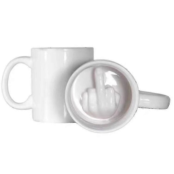 3D Kaffekrus med Langfinger, Sjove Tekrus, Keramiske Krus, hvid