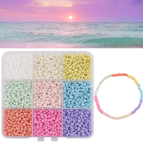 9-delt glasperlesæt Multicolor1