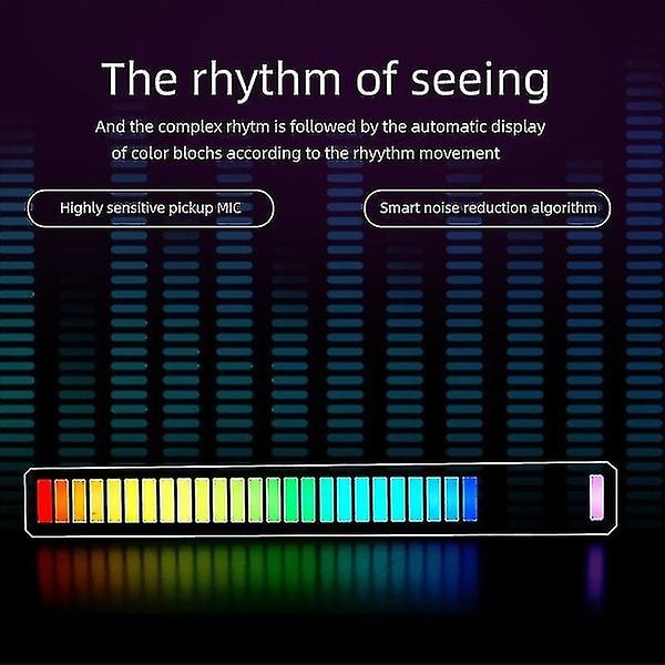 RGB LED Mikrofon Lydniveau Måler Lyd Spektrum Display Analysator Bil