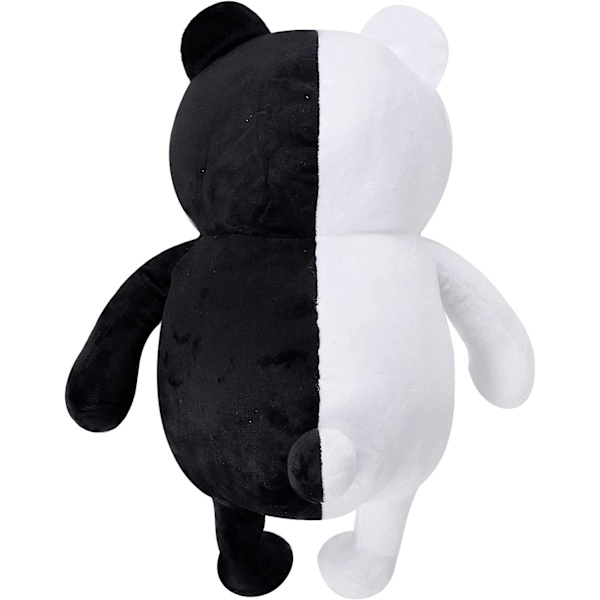 Cllayes svartvit björn, 25 cm Monokuma björn plyschdocka, stoppad björnpälsleksak, pojkar och flickors födelsedagsfest hemdekoration