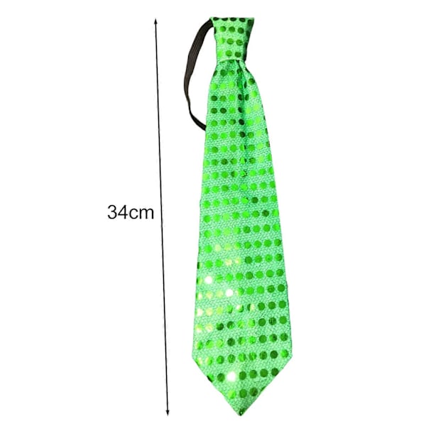 LED-ljus slips med prickmönster, knappbatteridriven, för män och kvinnor, färgglada paljetter, lysande slips för fester, nattklubbar, accessoarer - FÄRG: Gul