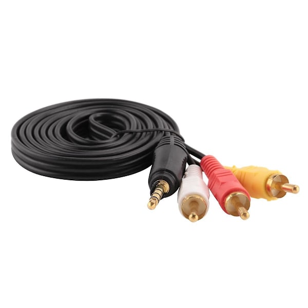 4,9 fot lang 3,5 mm Jack til 3 RCA hann adapter AV forlengelseskabel for TV VCD DVD