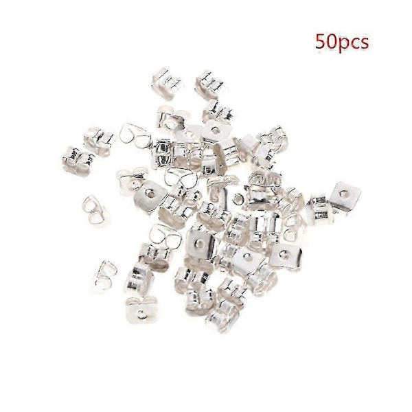 Metall för fjärilsörhängen, ploppar, ersättningsdelar för örhängen, allergivänliga----Silver--Produktkod 70248