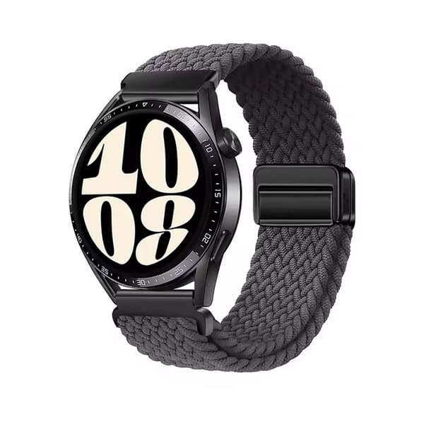 Grå vävd nylon 20mm klockarmband för Huawei/Samsung/Xiaomi