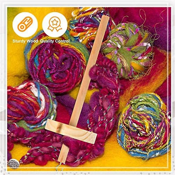 2 kpl DIY-pudotuskelan kärki ja vyyhtilanka-pyöriä käsintehty puinen pyörä langan valmistukseen langan kelalle aloittelijoille