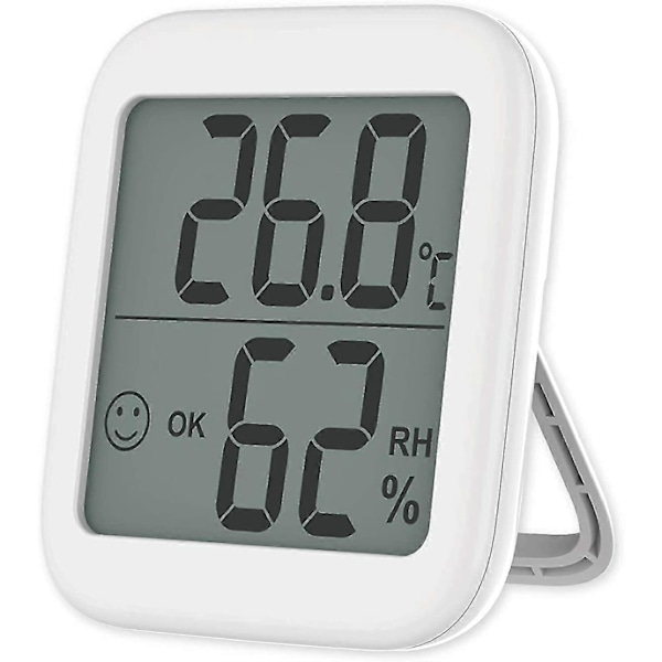 Rumstemperaturmätare Luftfuktighetsmätare Digital Termometer Luftfuktighetsmätare, 2,1\" Display Luftfuktighetsmätare Luftfuktighetsmätare För Barnkammare, Vardagsrum, Etc. (vit) (1st