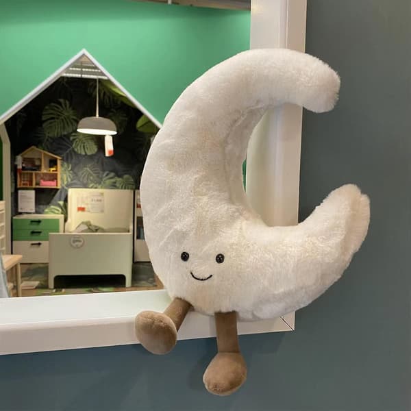 Amuseable Sol og Måne Plussj Leke Stoffdyr Plushie Dukke Leke Romdekorasjon Gave Til Barn (måne + sol)