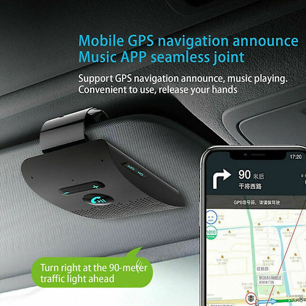 Bluetooth 5.0 -kaiutin Handsfree-autonäyttöön Langaton äänen vastaanotin Kaiutinpuhelin Kova MP3-musiikkisoitin Kaksoismikrofoni