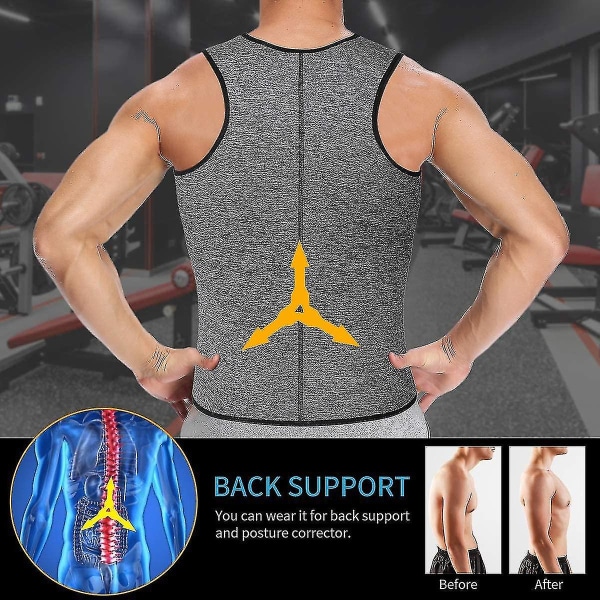 Men's Sport Neopren Sauna Vest Posture Riktig & Back Support-taiy