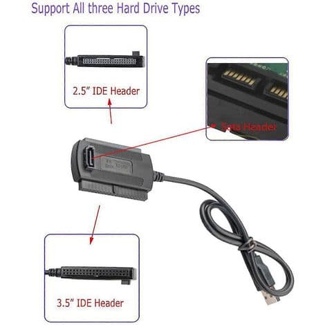 IDE SATA til USB 2.0 adapterkabel til ekstern harddisk