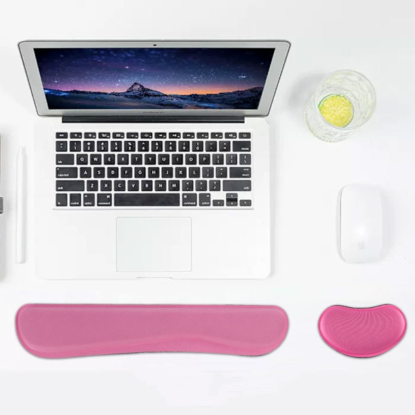 Ergonomic Mouse Pad with Wrist Rest Pink