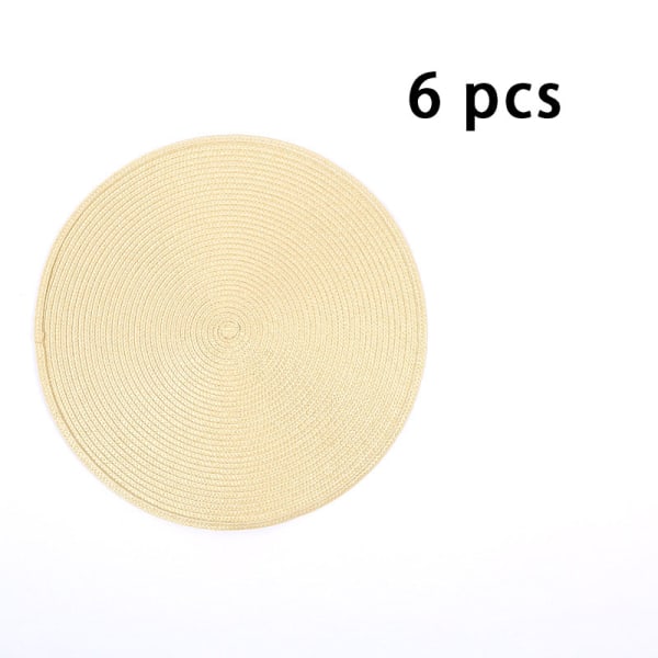 Bordstablett rund bordstablett 38cm tvättbar värmetålig bordstablett beige